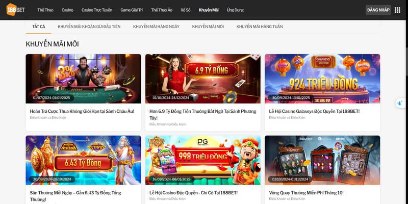 Các chương trình khuyến mãi hot không nên bỏ lỡ tại sảnh slots game