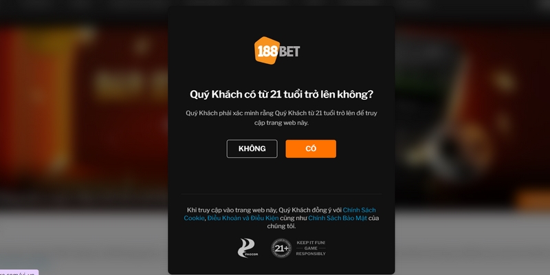 Đăng ký 188bet cần phải đủ 21 tuổi trở lên