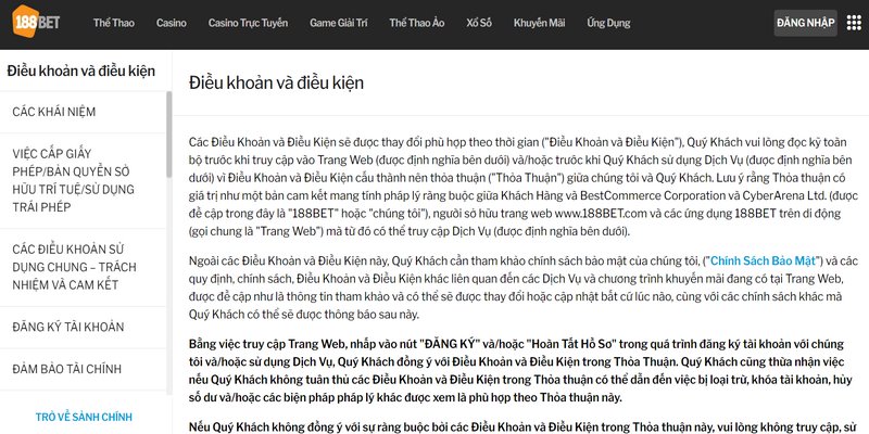 Đọc chính sách và điều khoản trước khi đăng ký