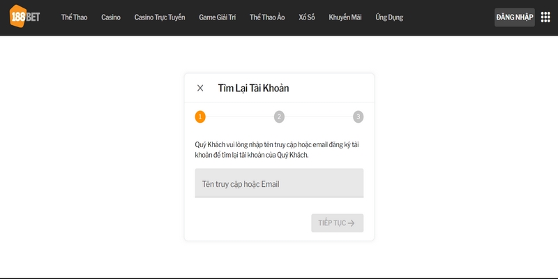 Tìm lại tài khoản khi quên mật khẩu đăng nhập